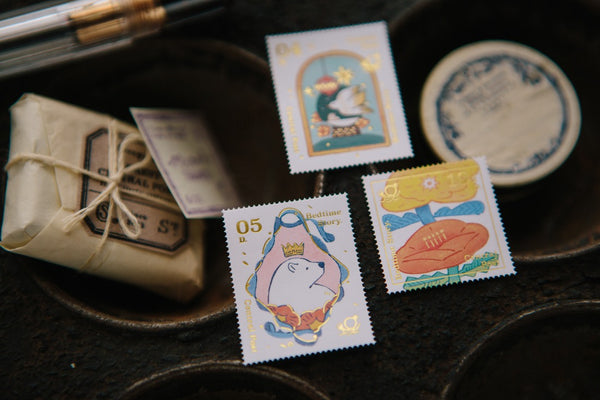 Ours Postage Stamps Sticker, Bedtime Story | 漢克 x 庫巴郵票貼紙 床邊故事