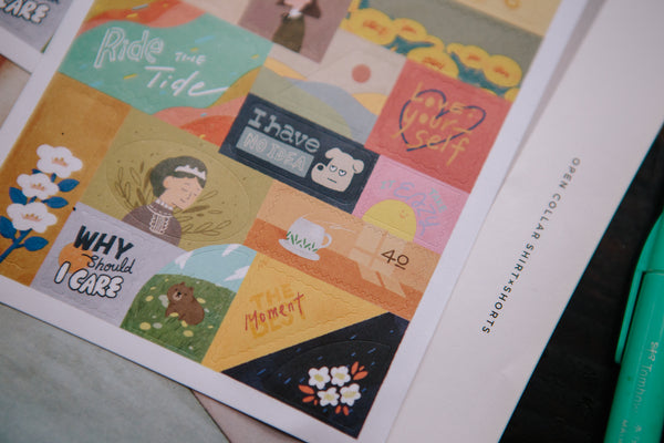 Ours Sticker Pack, Central Post Series, Those Little Thoughts | 漢克 x 庫巴貼紙包 森林郵務系列, 瑣碎小事
