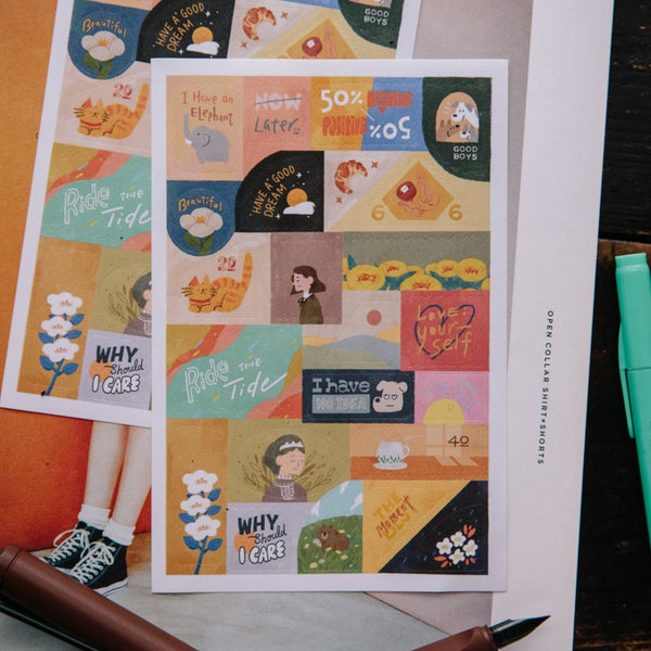 Ours Sticker Pack, Central Post Series, Those Little Thoughts | 漢克 x 庫巴貼紙包 森林郵務系列, 瑣碎小事
