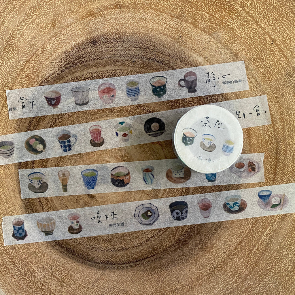 Pion Washi Tape, Tea House | Pion紙膠帶, 茶屋 – a blank note