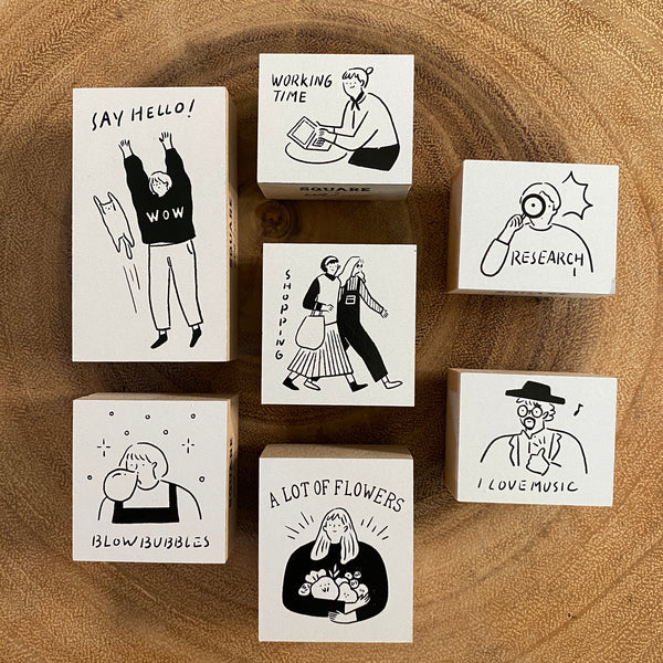 SQUARE Studio Stamp, Hello Life | 平方Studio印章