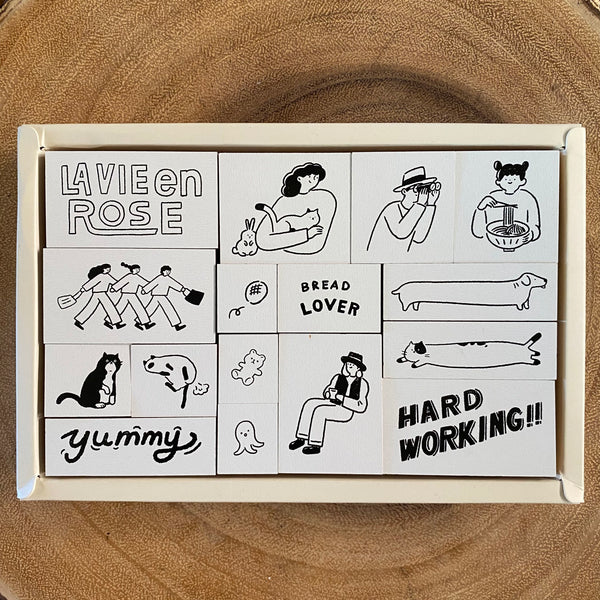 SQUARE Studio Stamp Set, Cheerful Life | 平方Studio印章組