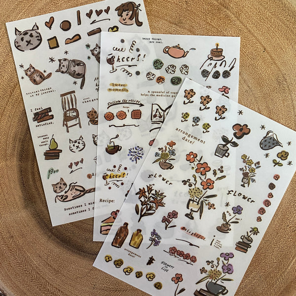 A Kind of Café Print-On Transfer Sticker, Diary | 什物轉印貼紙