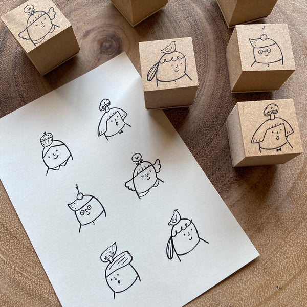 avocado mori Stamp Set, My Little Hat | 森酪梨印章組, 我的小帽子