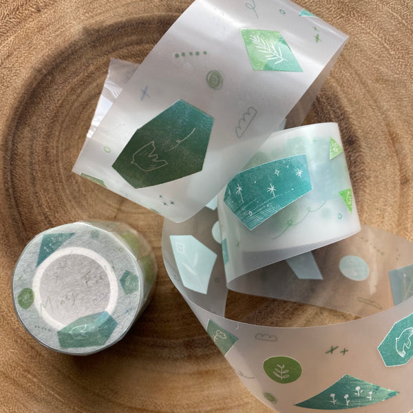 avocado mori PET Tape, Mints Field | 森酪梨紙膠帶, 薄荷糖田野