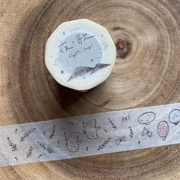 avocado mori Washi Tape, Night Song | 森酪梨紙膠帶, 夜歌