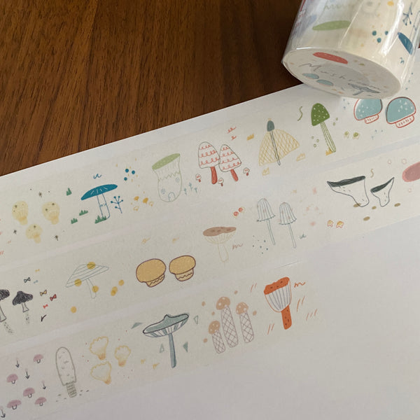 avocado mori Washi Tape, Mushroom | 森酪梨紙膠帶, 野菇小鎮