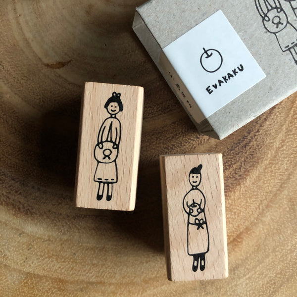 Evakaku Little Girls Stamp Set | 小島匠所 小小女孩印章組