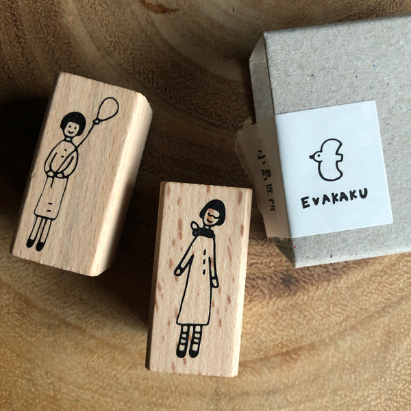 Evakaku Little Girls Stamp Set | 小島匠所 小小女孩印章組