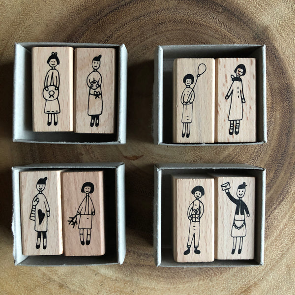 Evakaku Little Girls Stamp Set | 小島匠所 小小女孩印章組