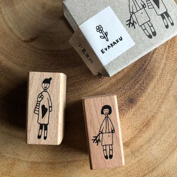 Evakaku Little Girls Stamp Set | 小島匠所 小小女孩印章組