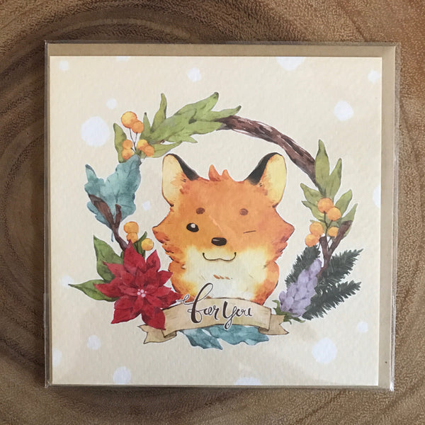 Ours Greeting Cards, Animal Wreath | 庫巴 花圈動物問候卡