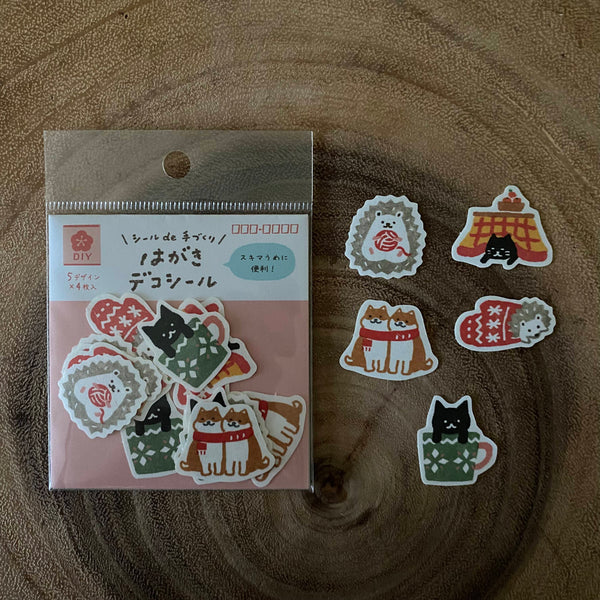 Furukawa Shiko Wa-Life Sticker Flakes, Cozy Winter | 古川紙工 Wa-Life 貼紙包, 悠閒冬日