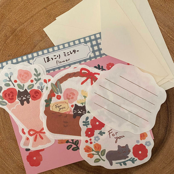 Furukawa Shiko Wa-Life Mini Letter Set, Flower | 古川紙工 Wa-Life造型便箋組