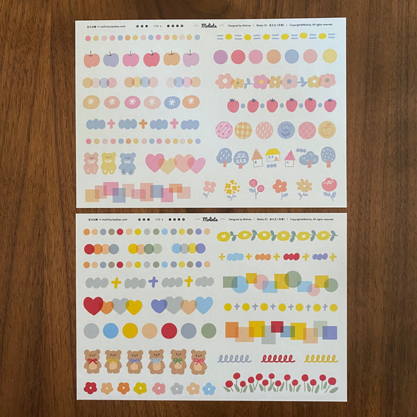 Molinta Sticker Pack, Pattern | 卓大王貼紙包, 阿卓元素貼
