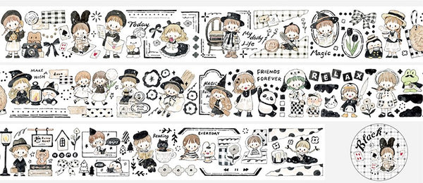 Molinta Washi Tape, Black | 卓大王紙膠帶, 墨黑色調