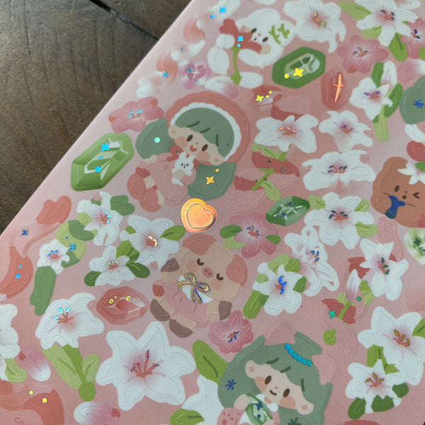 Molinta Deco Sticker, Lily | 卓大王裝飾貼紙, 百合寶石