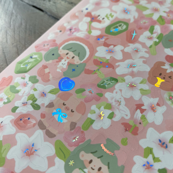 Molinta Deco Sticker, Lily | 卓大王裝飾貼紙, 百合寶石