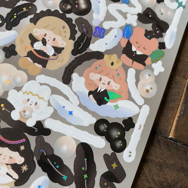 Molinta Deco Sticker, Pearl & Feather | 卓大王裝飾貼紙, 珍珠羽毛