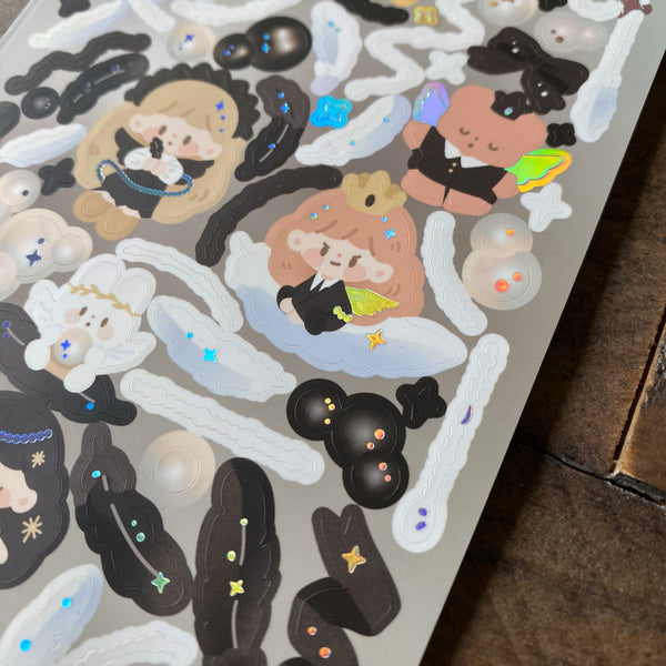Molinta Deco Sticker, Pearl & Feather | 卓大王裝飾貼紙, 珍珠羽毛