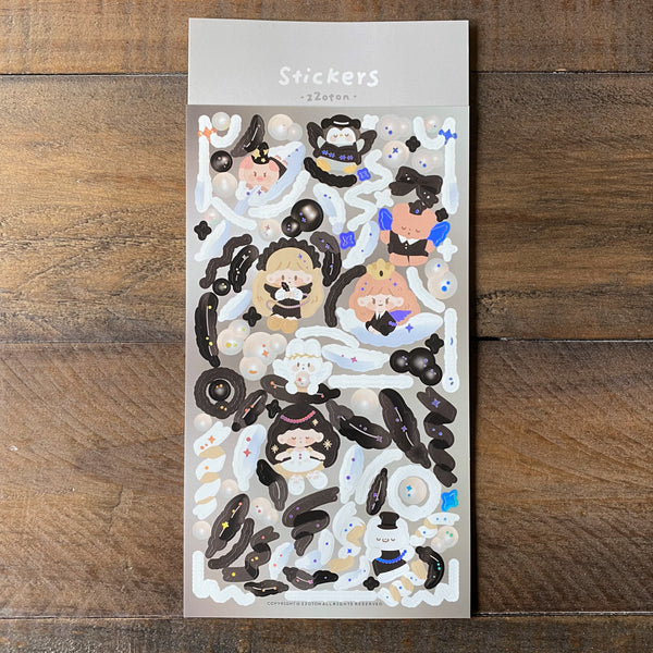 Molinta Deco Sticker, Pearl & Feather | 卓大王裝飾貼紙, 珍珠羽毛