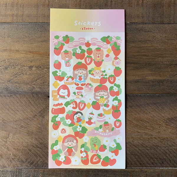 Molinta Deco Sticker, Strawberry | 卓大王裝飾貼紙, 心動草莓