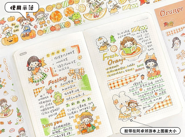 Molinta Washi Tape, Orange | 卓大王紙膠帶, 橙橙色調