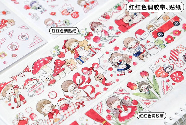 Molinta Washi Tape, Pure Red | 卓大王紙膠帶, 紅紅色調