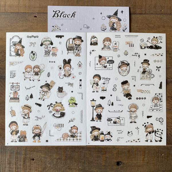 Molinta Sticker Pack, Color Series, Black | 卓大王貼紙包, 色調系列, 墨黑色調