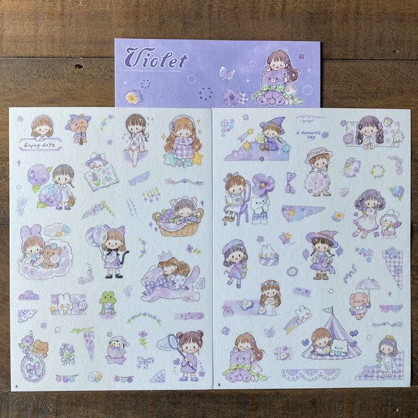 Molinta Sticker Pack, Color Series, Violet | 卓大王貼紙包, 色調系列, 淡紫色調