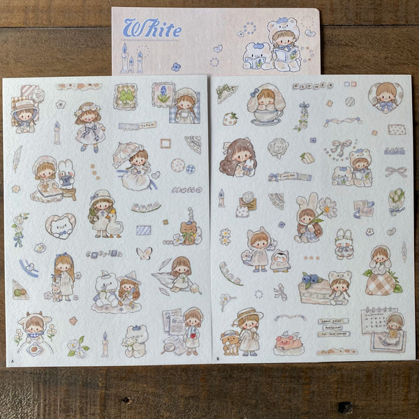 Molinta Sticker Pack, Color Series, White | 卓大王貼紙包, 色調系列, 茶白色調