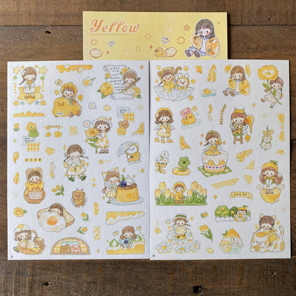 Molinta Sticker Pack, Color Series, Yellow | 卓大王貼紙包, 色調系列, 黃黃色調
