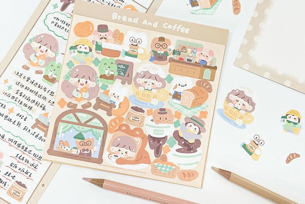 Molinta Theme Sticker, Bread and Coffee | 卓大王無邊貼紙