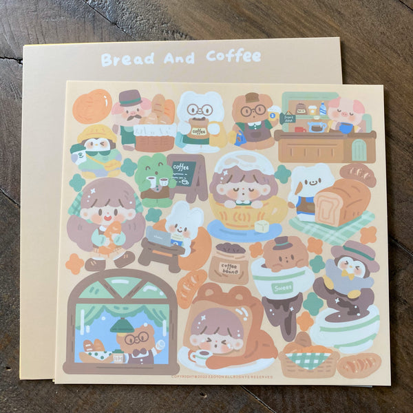 Molinta Theme Sticker, Bread and Coffee | 卓大王無邊貼紙