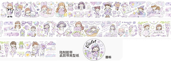 Molinta Washi Tape, Violet | 卓大王紙膠帶, 淡紫色調