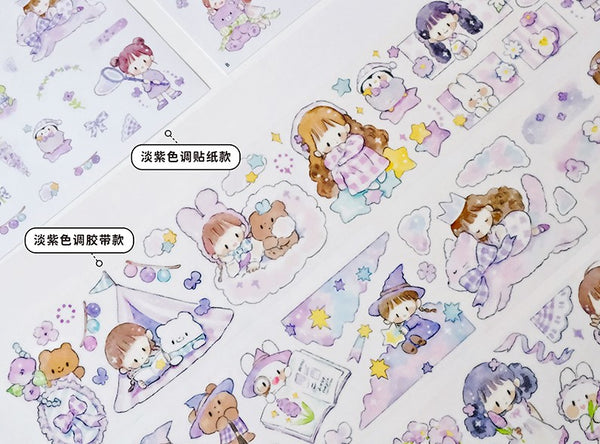 Molinta Washi Tape, Violet | 卓大王紙膠帶, 淡紫色調