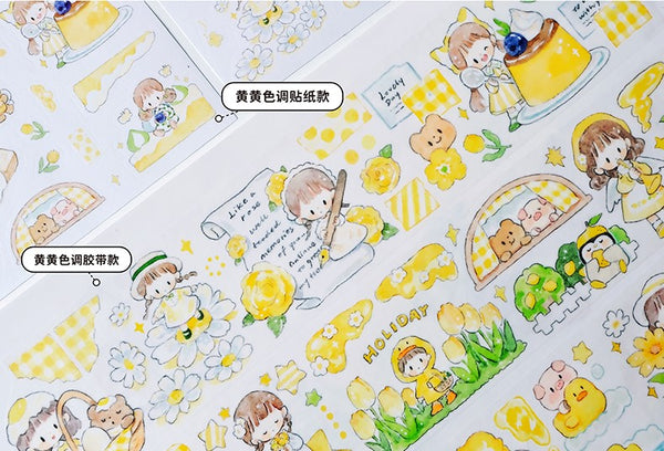 Molinta Washi Tape, Yellow | 卓大王紙膠帶, 黃黃色調