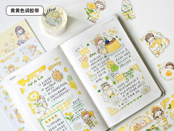 Molinta Washi Tape, Yellow | 卓大王紙膠帶, 黃黃色調