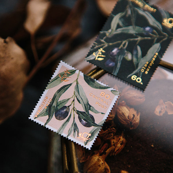 Ours Postage Stamps Sticker, Daily Florist Series, Olive Branches | 漢克 x 庫巴郵票貼紙 日常花房系列, 橄欖枝條