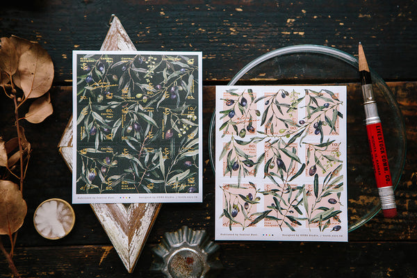 Ours Postage Stamps Sticker, Daily Florist Series, Olive Branches | 漢克 x 庫巴郵票貼紙 日常花房系列, 橄欖枝條