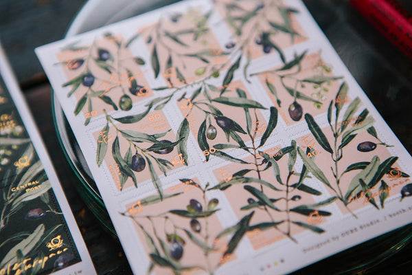 Ours Postage Stamps Sticker, Daily Florist Series, Olive Branches | 漢克 x 庫巴郵票貼紙 日常花房系列, 橄欖枝條