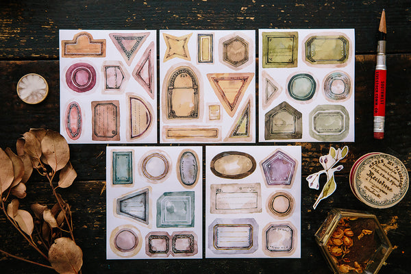 Ours Sticker Pack, Daily Florist Series, Old Labels | 漢克 x 庫巴貼紙包 日常花房系列, 古舊標籤