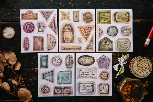 Ours Sticker Pack, Daily Florist Series, Old Labels | 漢克 x 庫巴貼紙包 日常花房系列, 古舊標籤