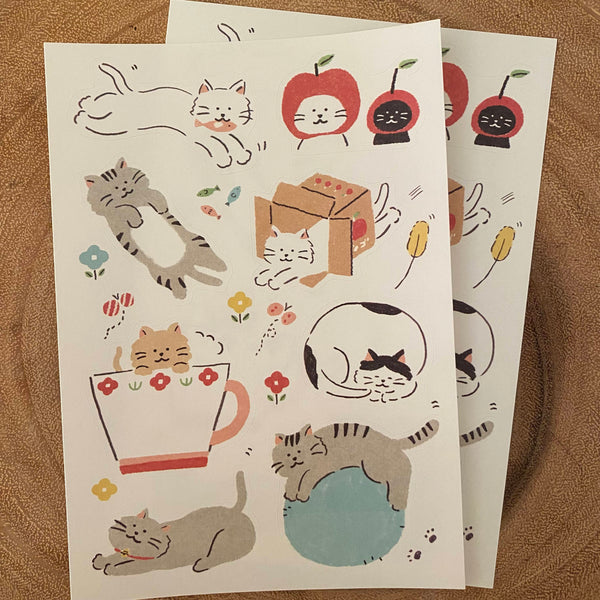 Furukawa Shiko Watashi Biyori Sticker, Cat | 古川紙工獨處時光貼紙