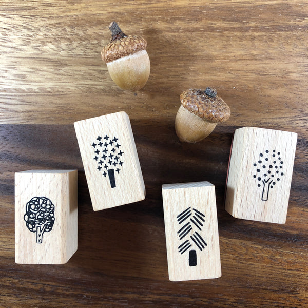 Evakaku Four Trees Stamp Set | 小島匠所 有一排樹印章